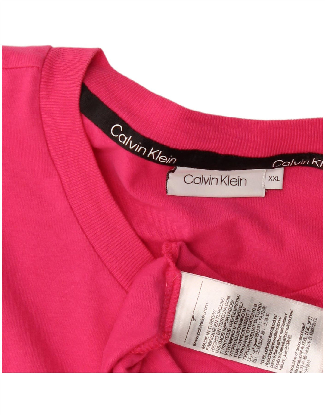 Calvin Klein Camiseta gráfica para mujer Top 2XL Algodón rosa