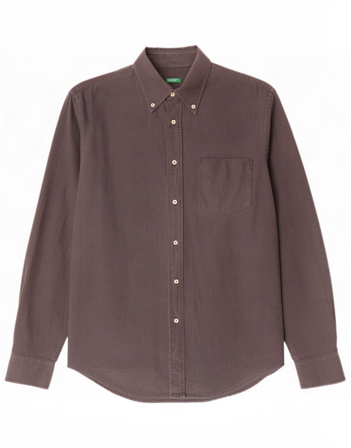 Camisa Benetton Hombre Gris Medio