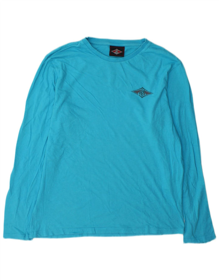 Bear Mens Graphic Top manga larga algodón azul grande