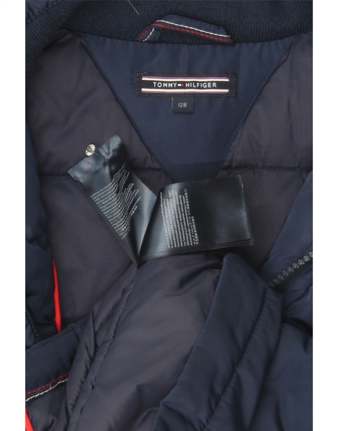 Tommy Hilfiger Chaqueta acolchada con capucha para niños 9-10 años Azul marino Poliéster