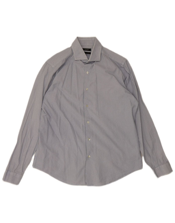 Camisa Liu Jo Slim Fit para hombre Talla 40 Algodón geométrico azul medio