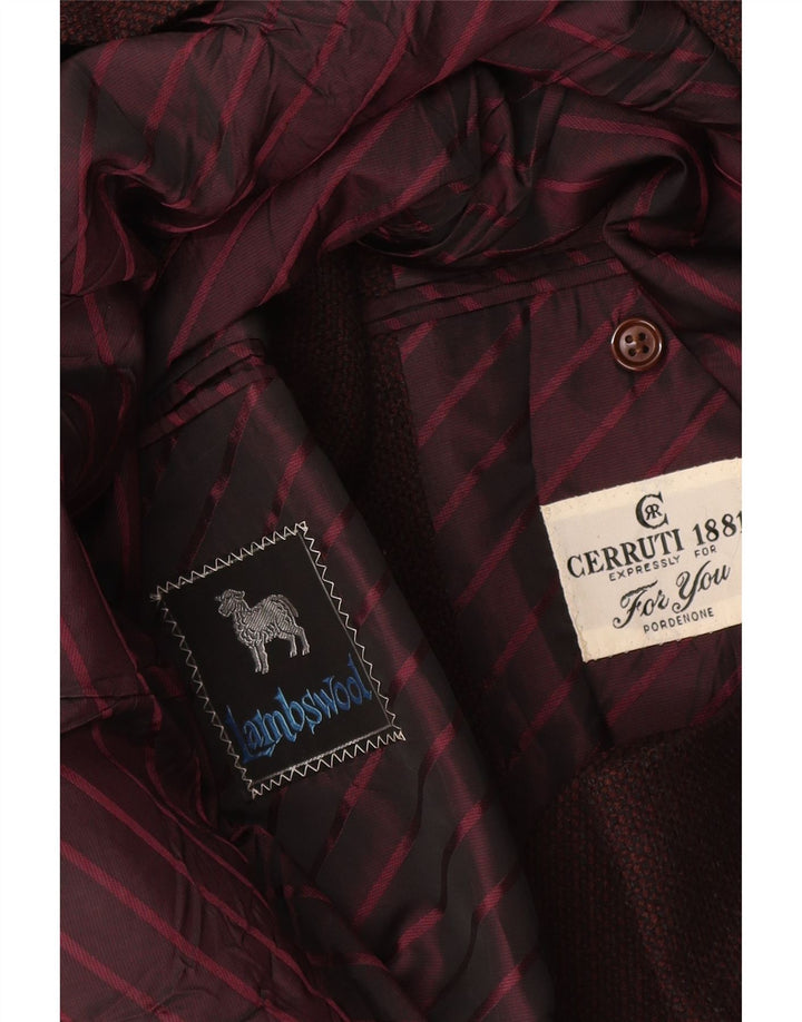 Cerruti 1881 Chaqueta tipo blazer con 2 botones para hombre, talla 40, talla grande, lana de cordero marrón