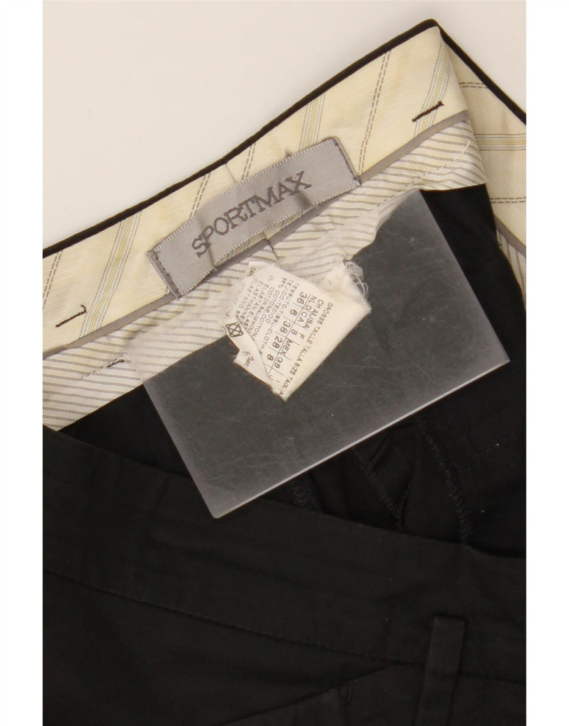 SPORTMAX Womens Straight Casual Trousers UK 8 Small W28 L26 Black Cotton Vintage Sportmax and Second-Hand Sportmax from Messina Hembry 