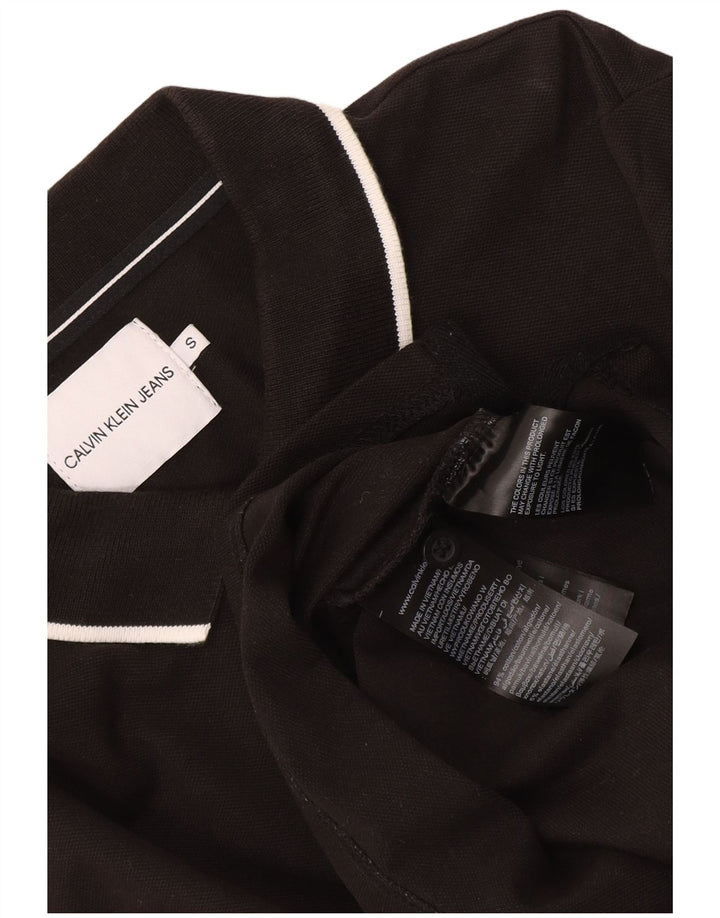 Calvin Klein Jeans Polo para hombre pequeño algodón negro