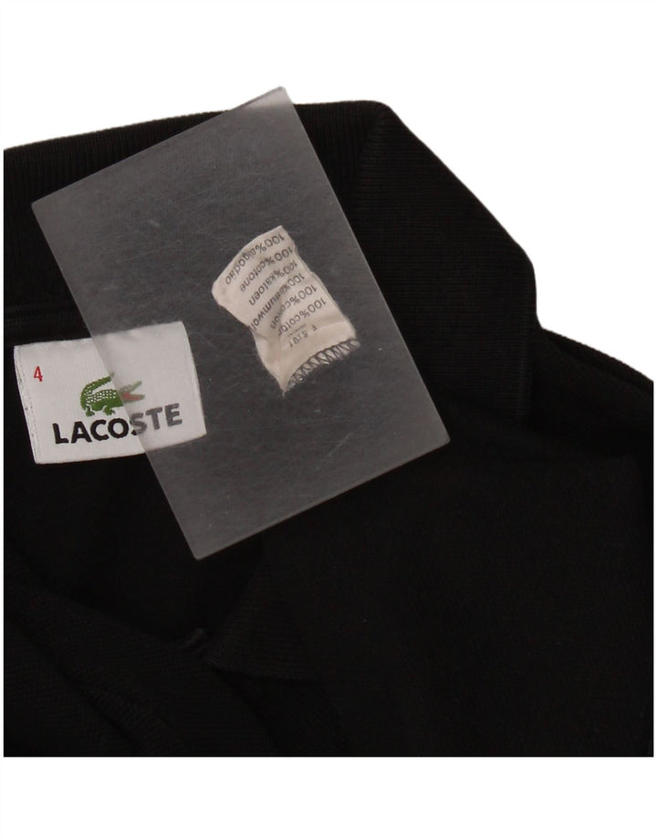Lacoste Polo de manga larga para hombre talla 4 mediano algodón negro