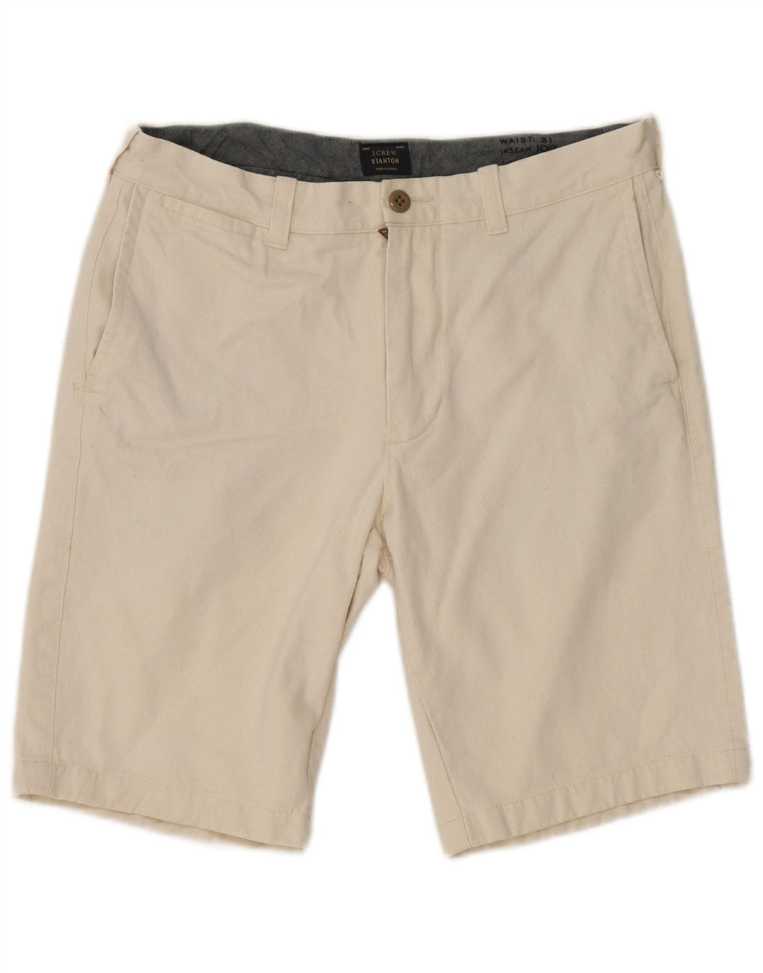 J. Crew Pantalones cortos chinos Stanton para hombre W31 Algodón blanco roto medio