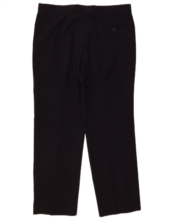 Marks & Spencer Pantalón chino recto para hombre W36 L31 Poliéster azul marino