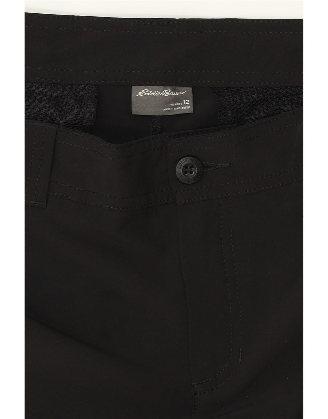 EDDIE BAUER Pantalones cortos chinos para mujer US 12 Grande W34 Poliéster negro