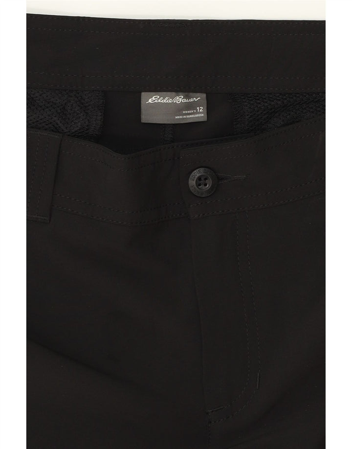 EDDIE BAUER Pantalones cortos chinos para mujer US 12 Grande W34 Poliéster negro