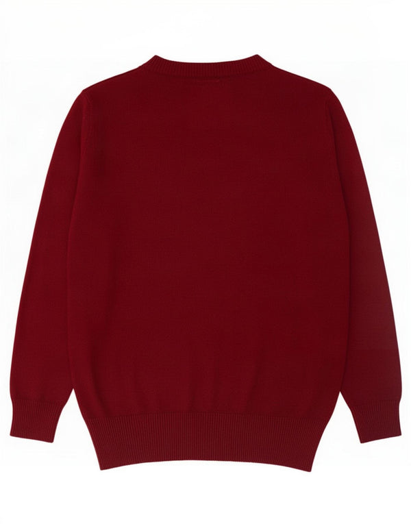 Abercrombie & Fitch - Jersey con cuello en V para hombre, talla grande, algodón burdeos