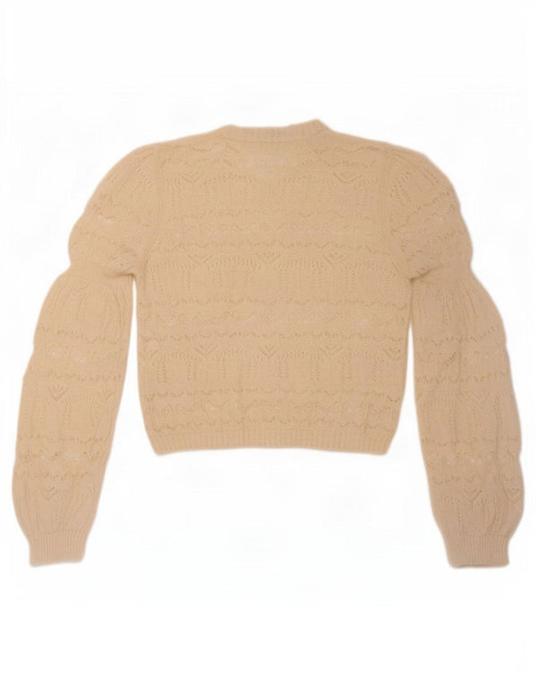 Zara Suéter Corto con Cuello Barco para Mujer UK 14 Medium Off White