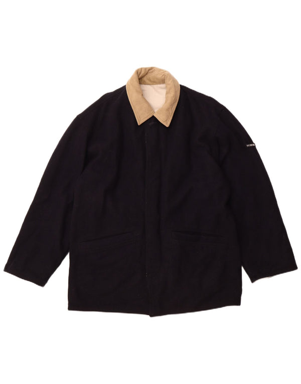 IVY OXFORD Chaqueta cortavientos para hombre UK 42 XL Algodón azul marino