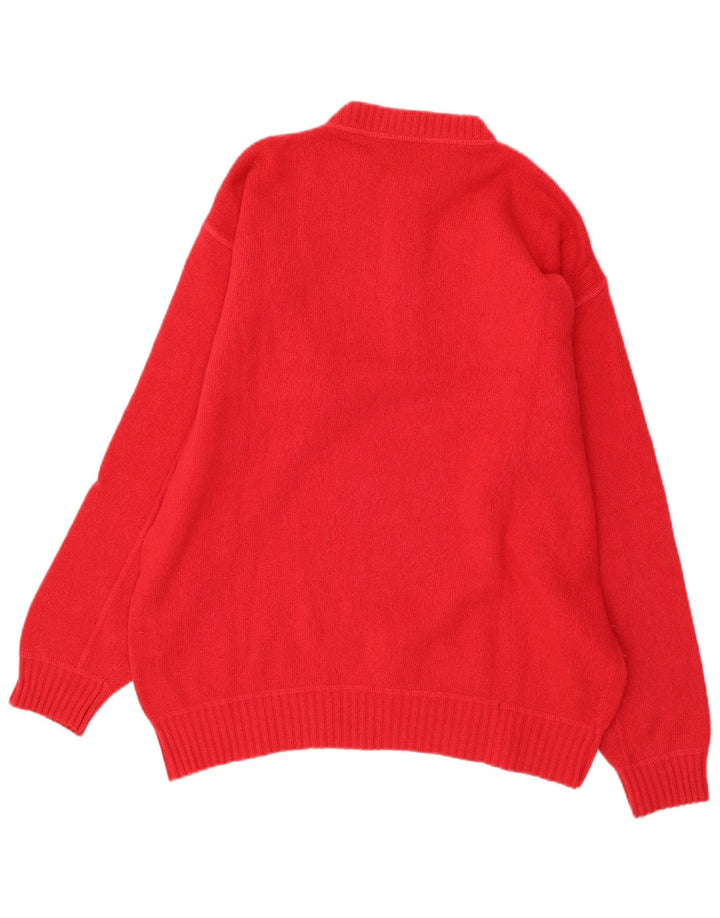 AMERICANINO Suéter con cuello redondo y gráfico para hombre, talla grande, rojo