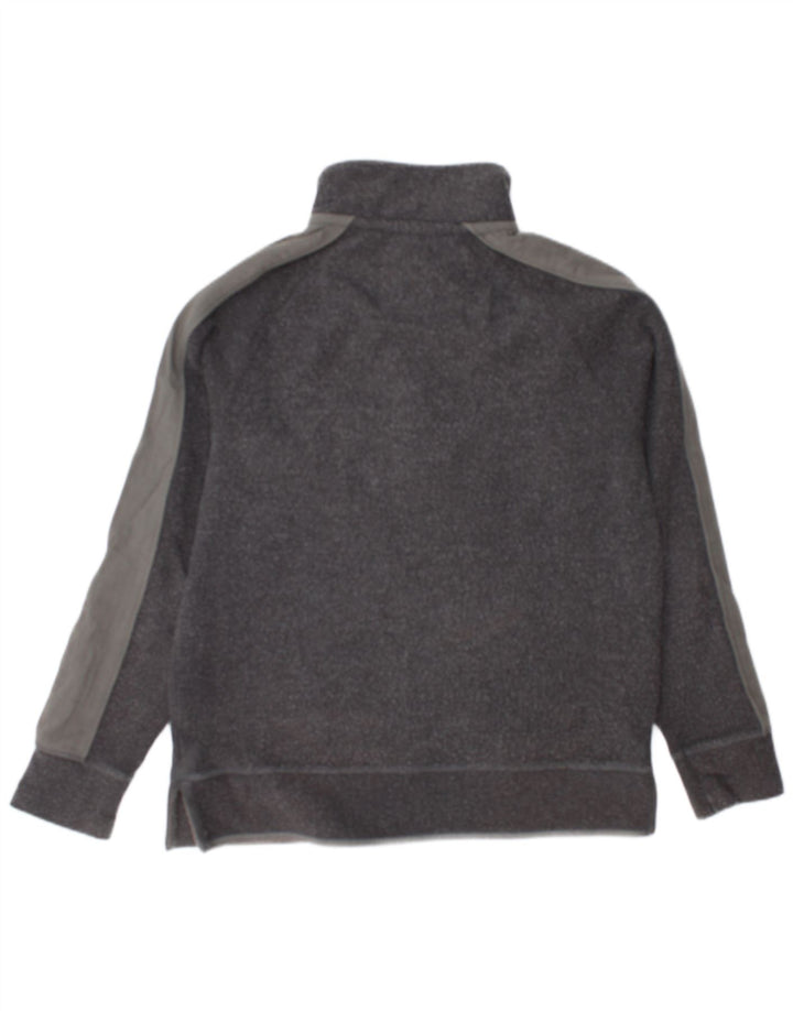 Sudadera con cremallera en el cuello para hombre Fat Face Jersey de algodón color block en gris medio