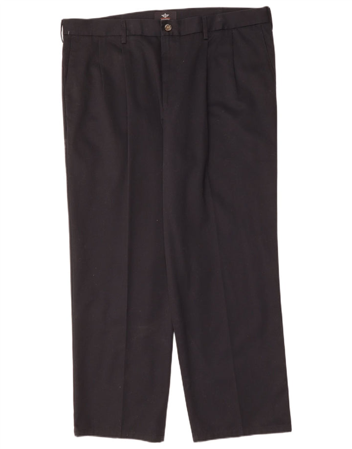 Dockers Pantalón chino con pinzas para hombre W40 L30 Algodón negro