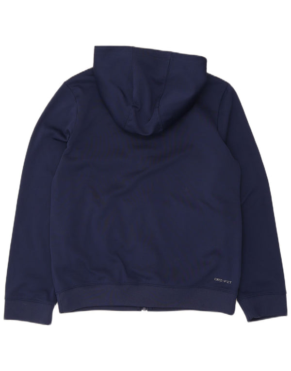 Nike Sudadera con capucha y cremallera Dri Fit para niños 13-14 años XL Azul marino Colorblock