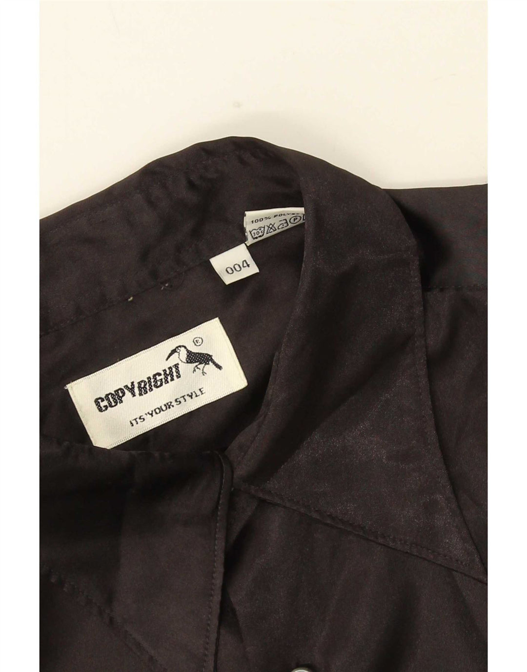 Camisa vintage para hombre poliéster negro grande