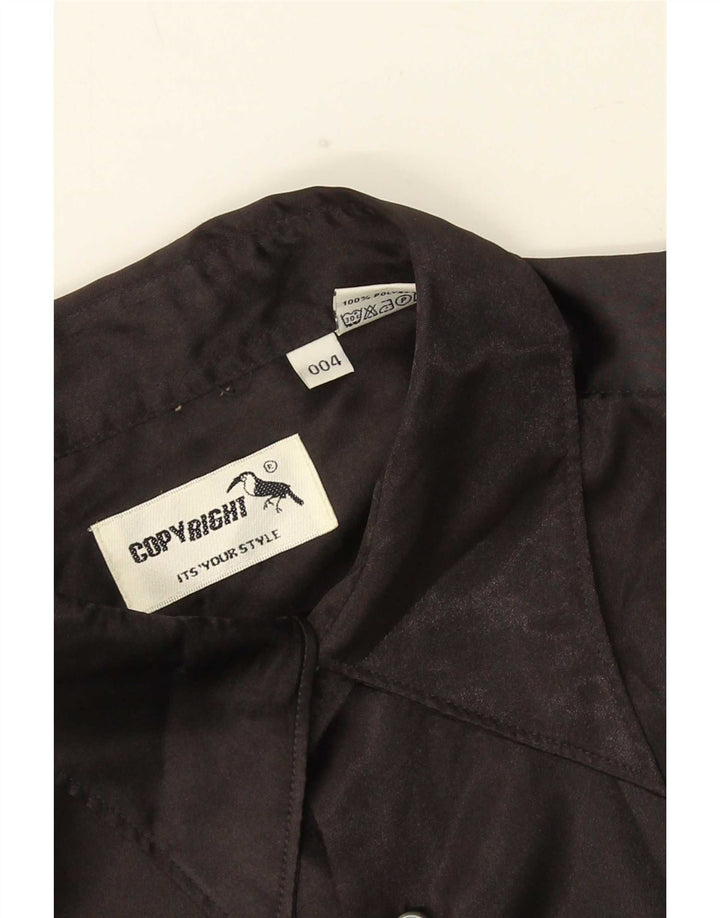 Camisa vintage para hombre poliéster negro grande