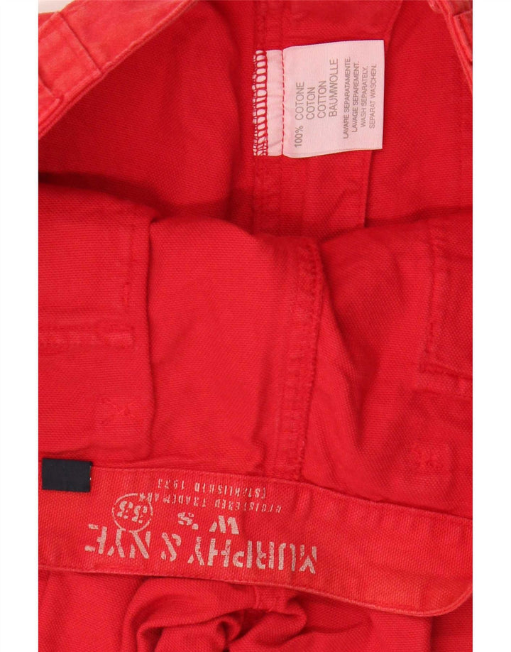 Murphy & Nye Pantalones Capri Cargo para Mujer W33 L22 Algodón Rojo