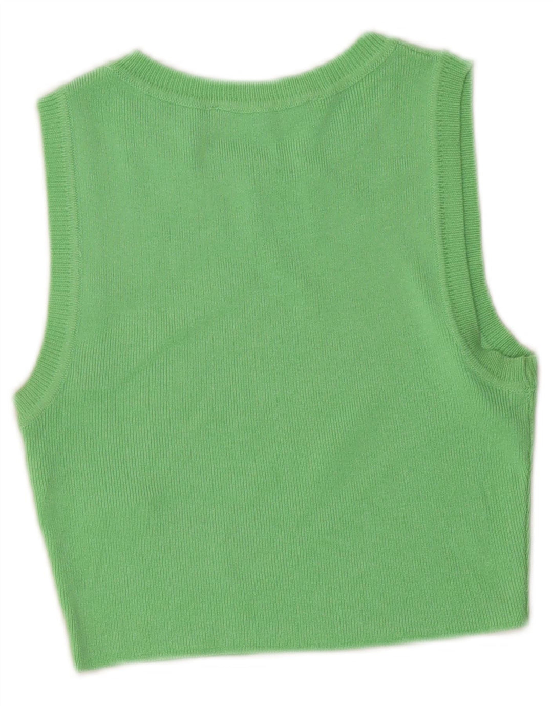 Zara Mujer Crop Vest Top UK 8 Small Viscosa Verde