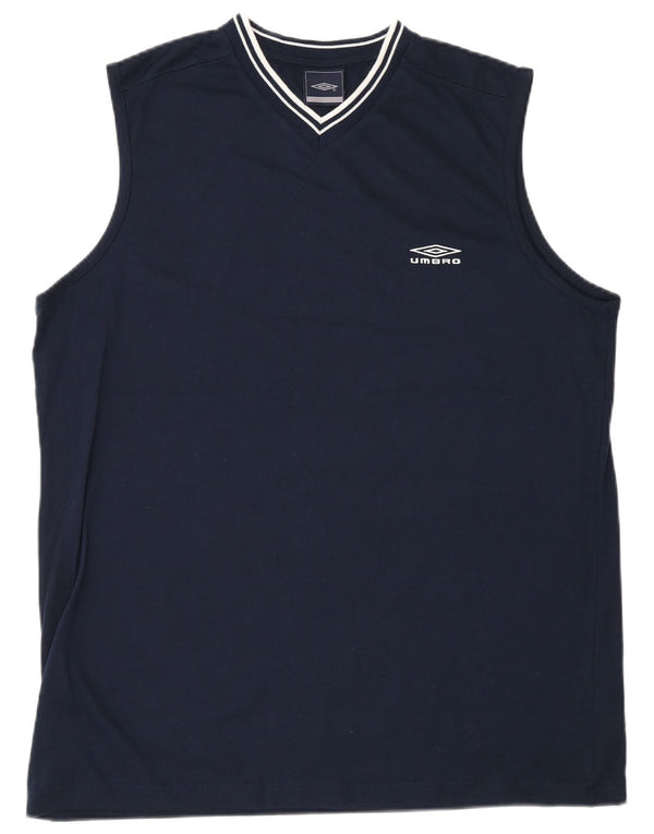 Camiseta Umbro Hombre Top XL Azul Marino Poliéster
