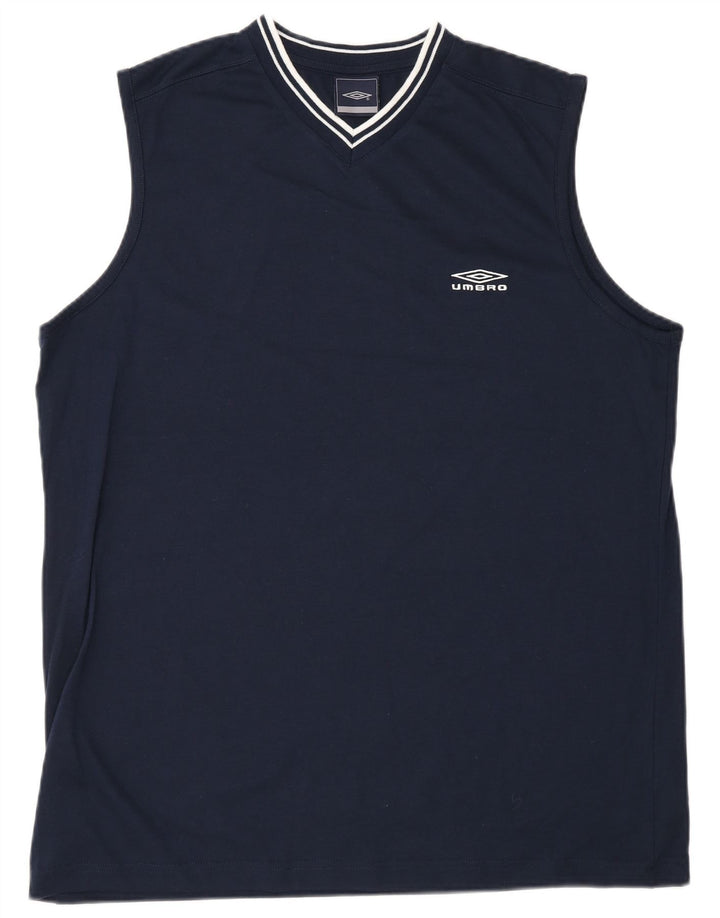 Camiseta Umbro Hombre Top XL Azul Marino Poliéster