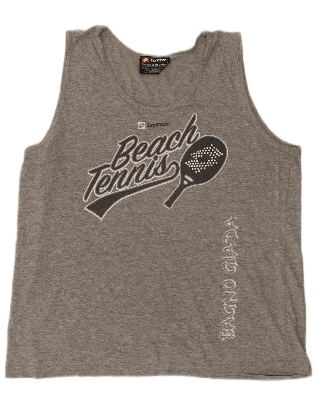 Lotto Hombre Camiseta Sin Mangas Estampada Gris Medio Moteada
