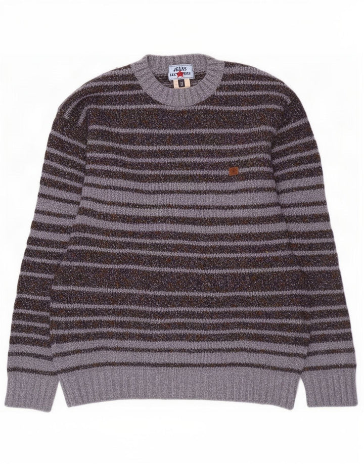 Jersey Hombre Les Copains Cuello Redondo IT 50 Lana Rayas Gris Medio