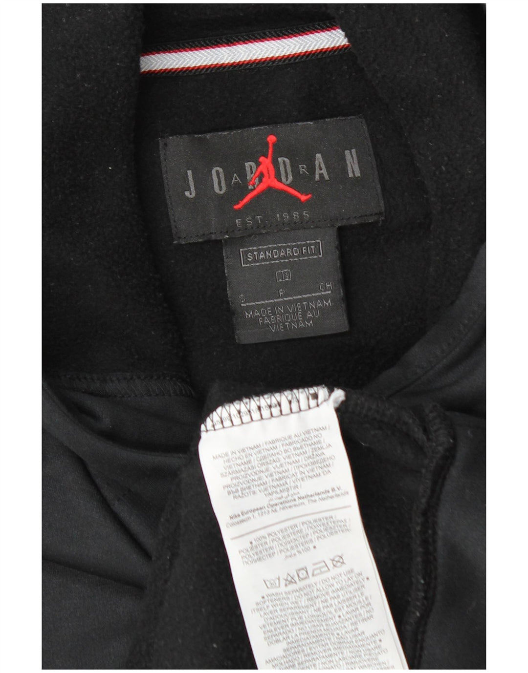 Jordan - Sudadera con capucha para hombre, ajuste estándar, talla pequeña, poliéster negro