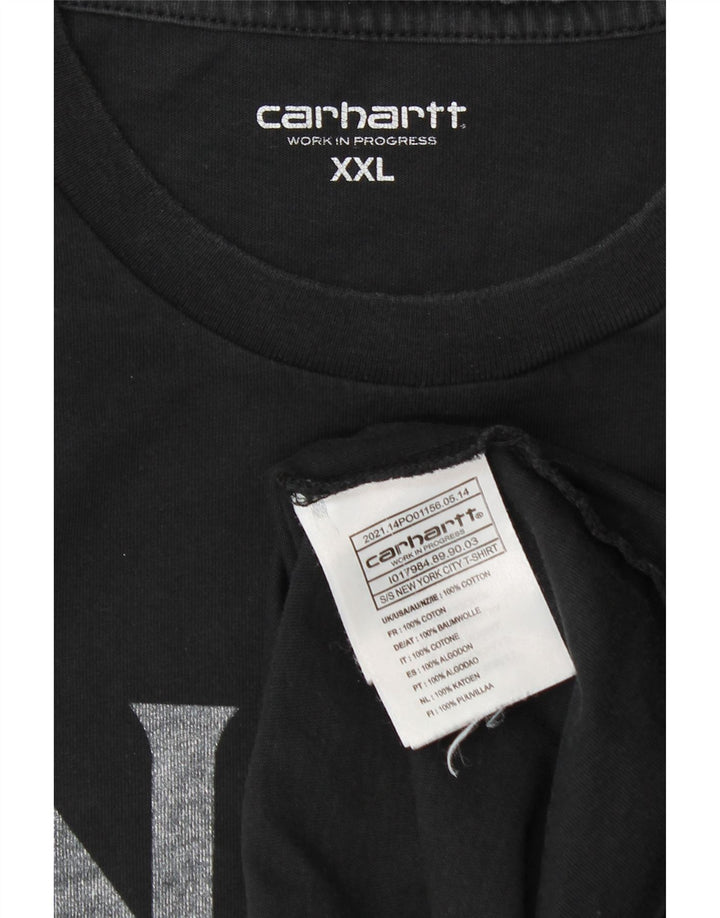 CARHARTT Camiseta gráfica para hombre Top 2XL Algodón negro