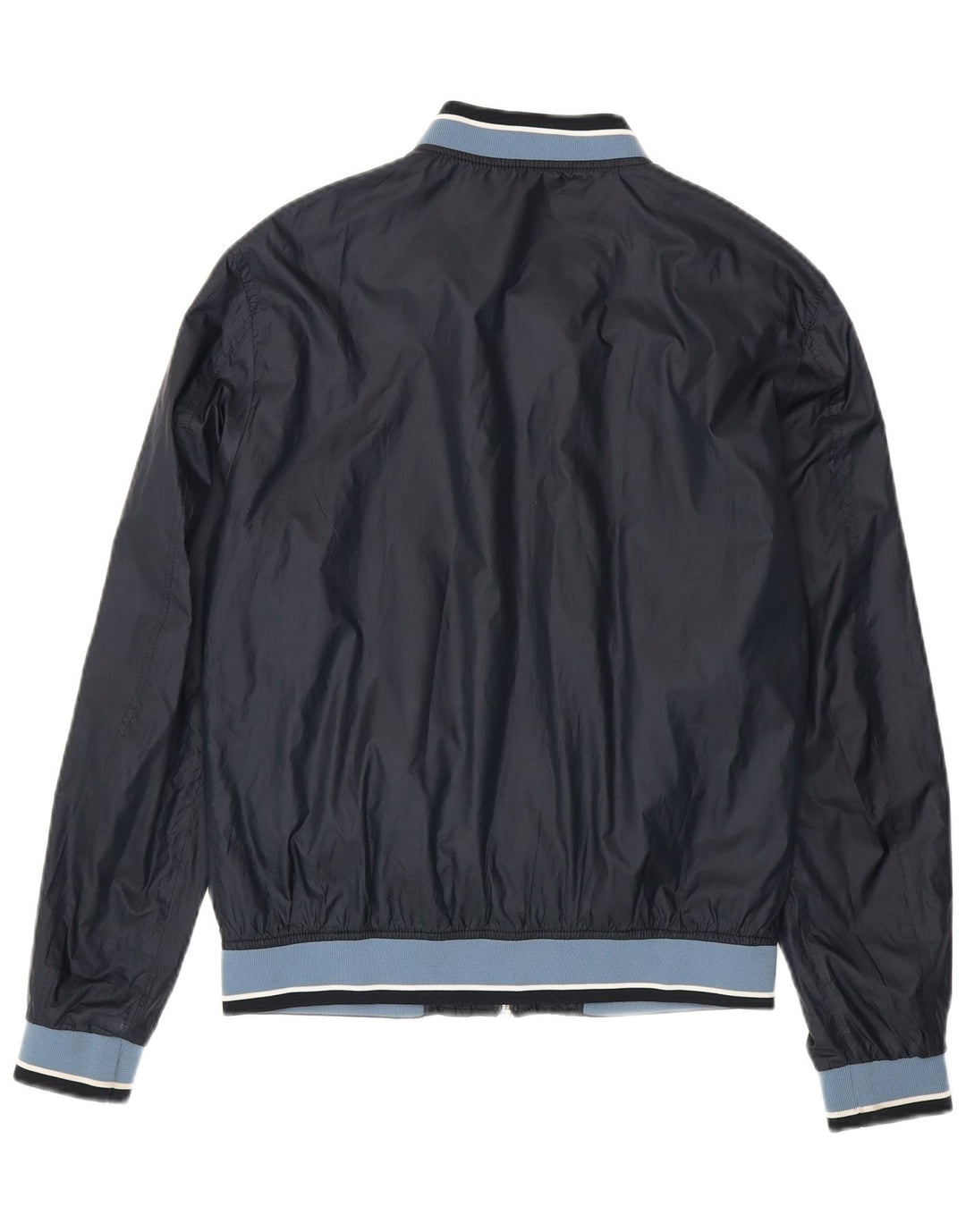 Zara Mens Bomber Jacket UK 40 Large Azul Marino Colorblock Poliéster