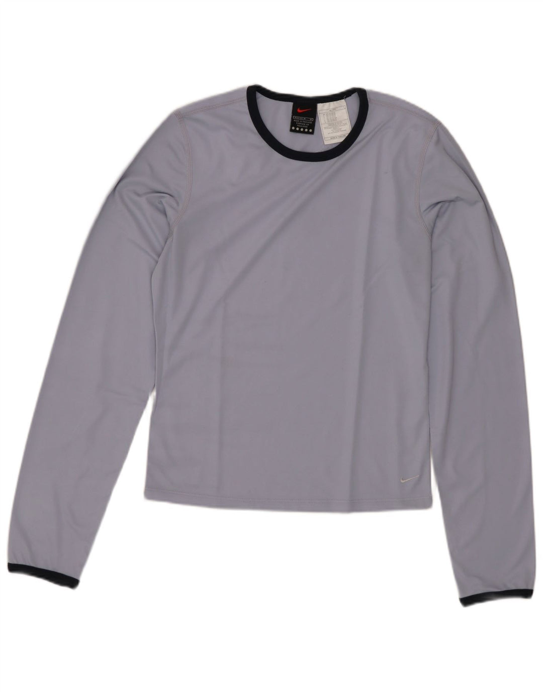NIKE Top corto para mujer de manga larga US 8/10 Poliéster azul medio
