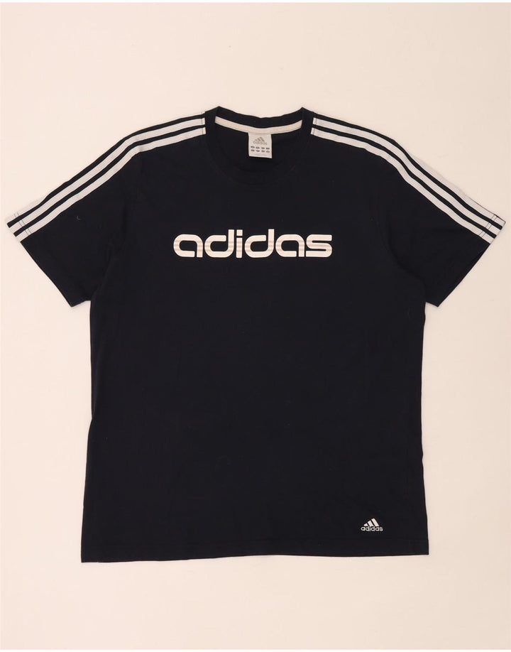 Adidas - Camiseta gráfica para hombre, talla grande, azul marino
