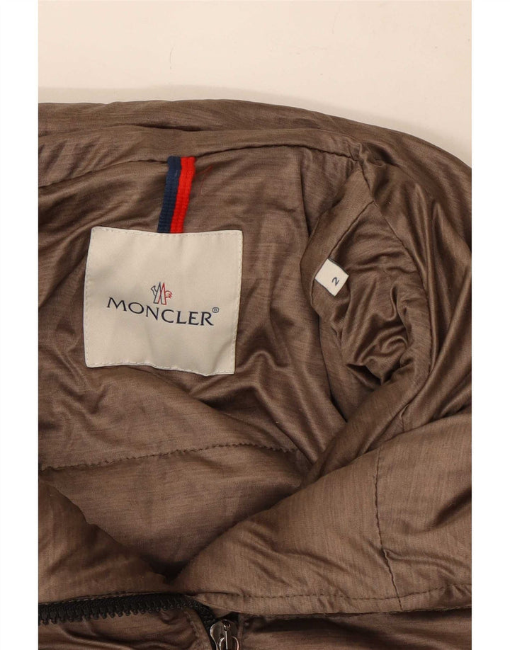 Moncler Mujer Chaqueta Acolchada Talla 2 Pequeña Marrón Poliéster