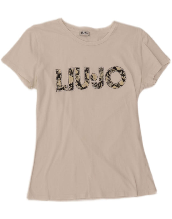LIU JO Camiseta con gráfico Milano para mujer Top UK 12 Medium White