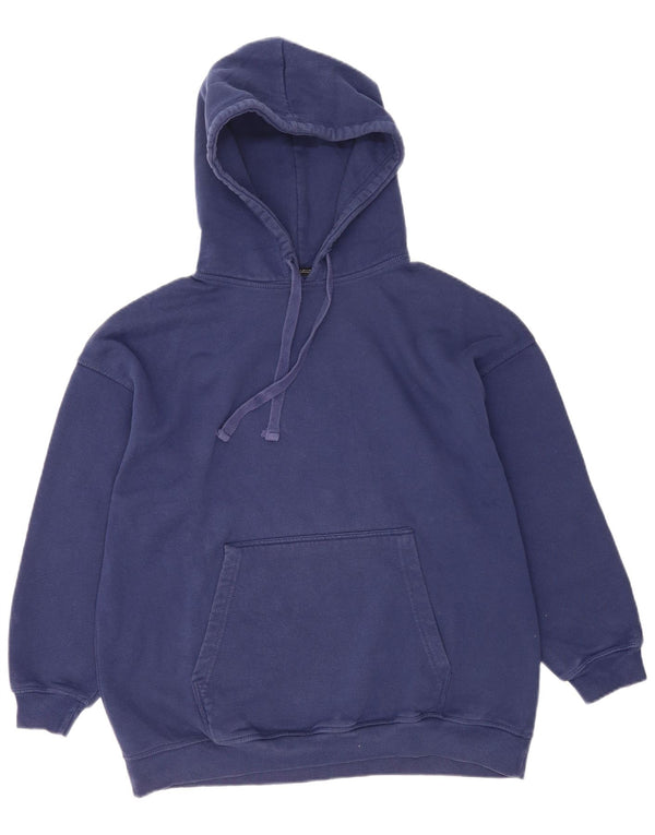 Zara Mujer Sudadera con Capucha Extragrande UK 10 Small Azul Marino Algodón