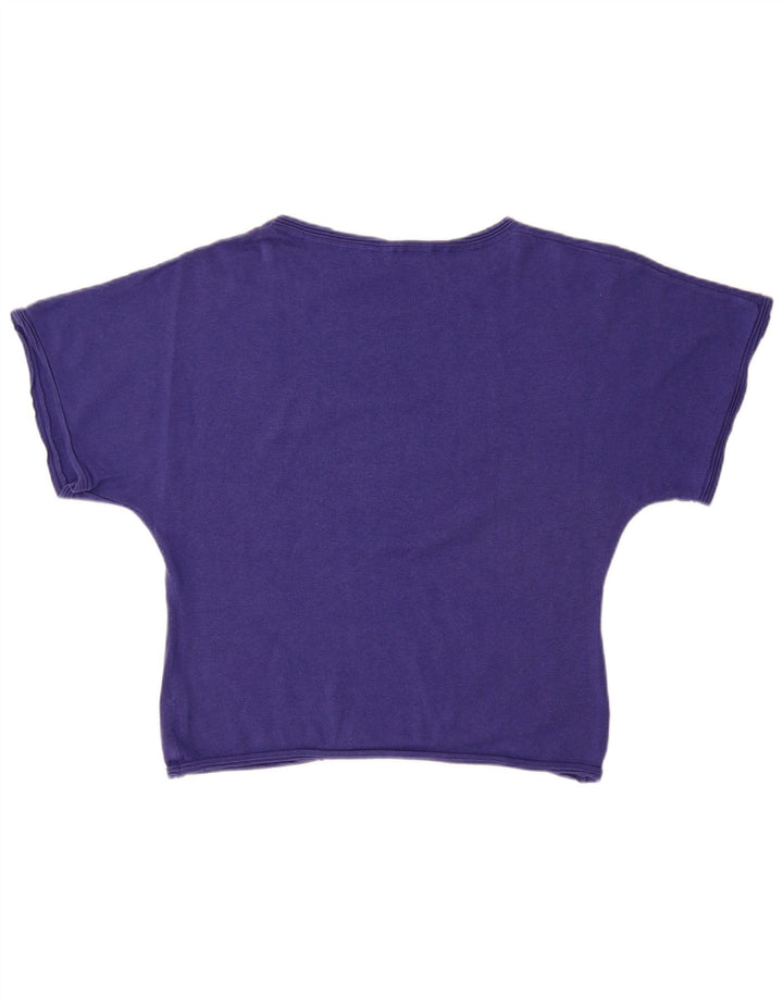 FAT FACE Suéter tipo jersey de manga corta con cuello barco para mujer UK 46 Large Púrpura