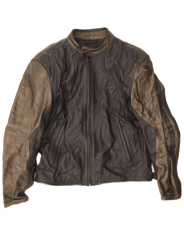 Dainese Chaqueta Racer de cuero para hombre EU 54 Large Cuero color block negro