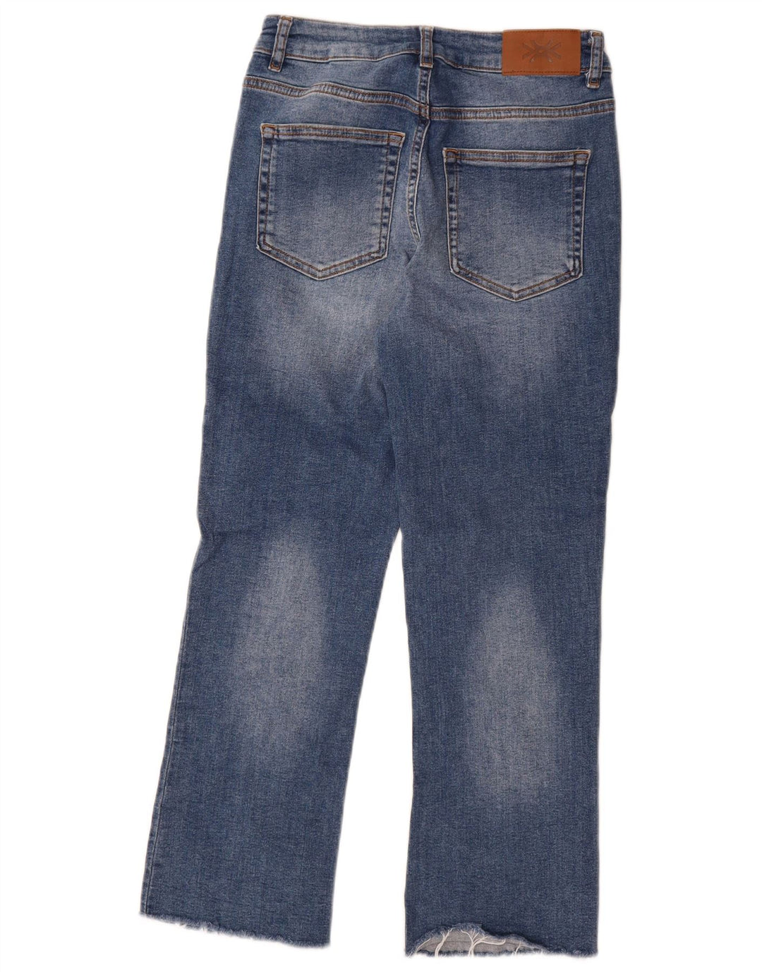 Benetton Vaqueros Rectos Mujer W28 L28 Azul Algodón