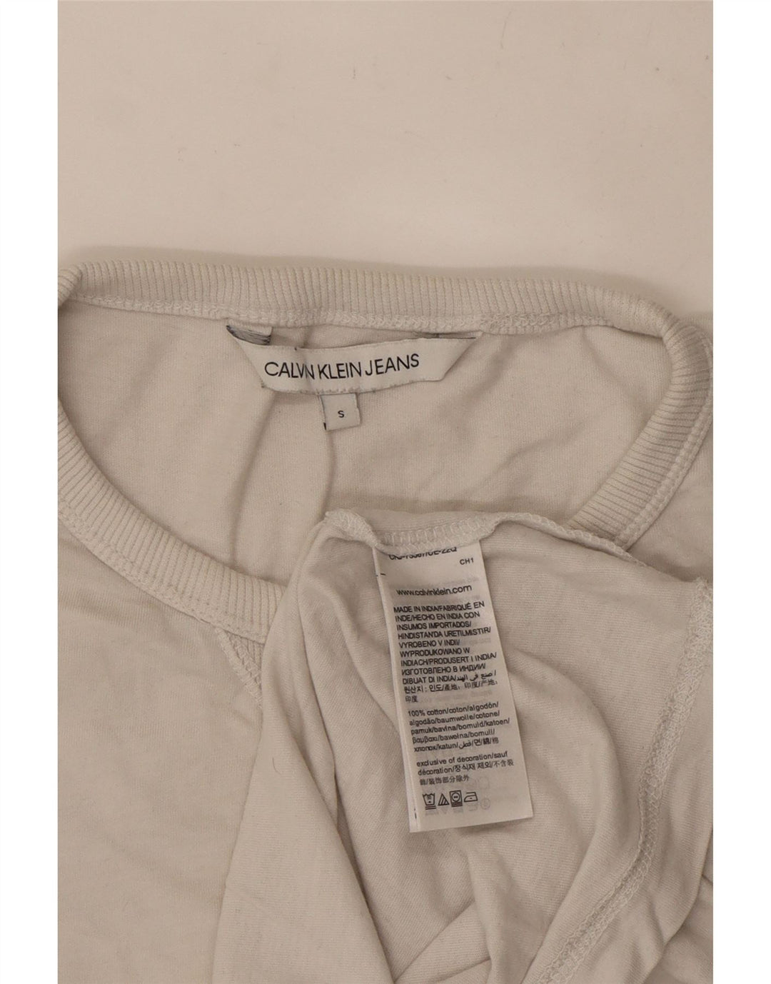 Calvin Klein Jeans - Camiseta para hombre, talla pequeña, algodón blanco
