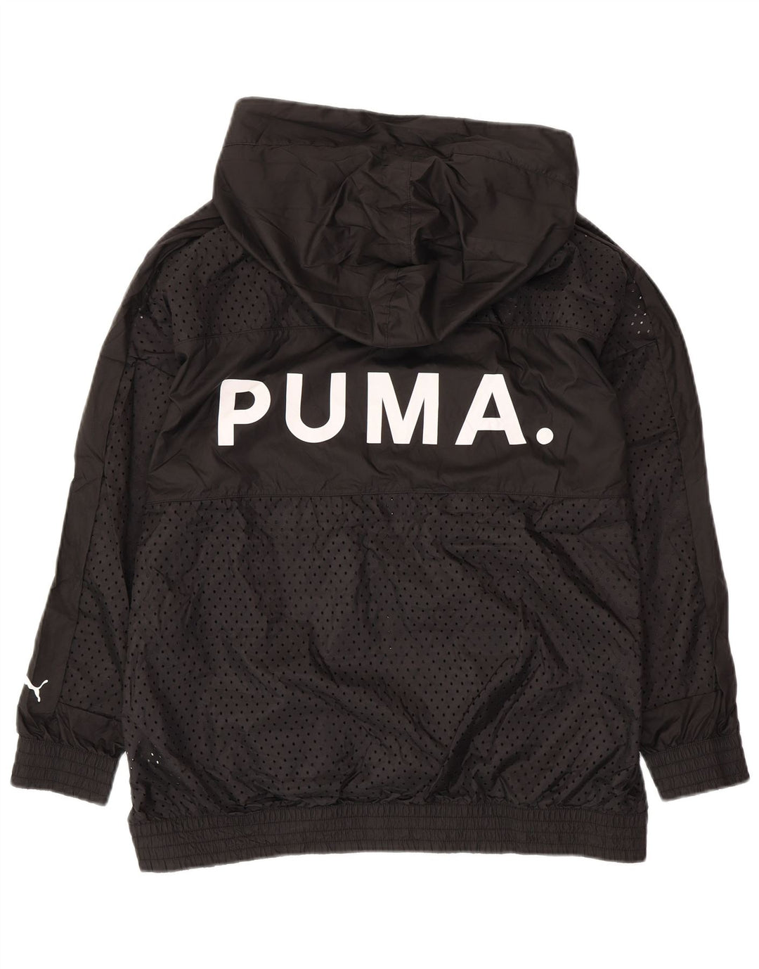 PUMA Chaqueta superior de chándal con capucha y gráfico para hombre Poliéster negro mediano
