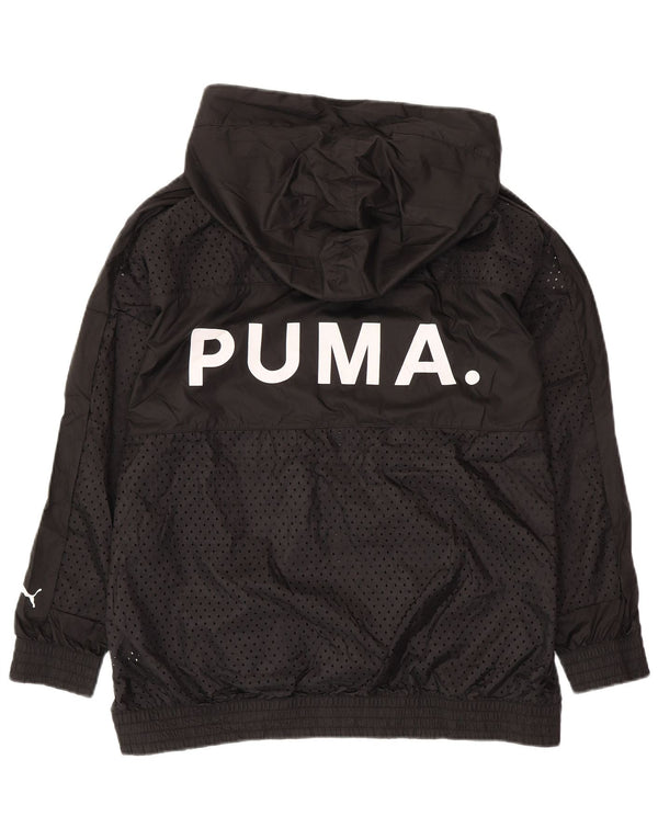 PUMA Chaqueta superior de chándal con capucha y gráfico para hombre Poliéster negro mediano
