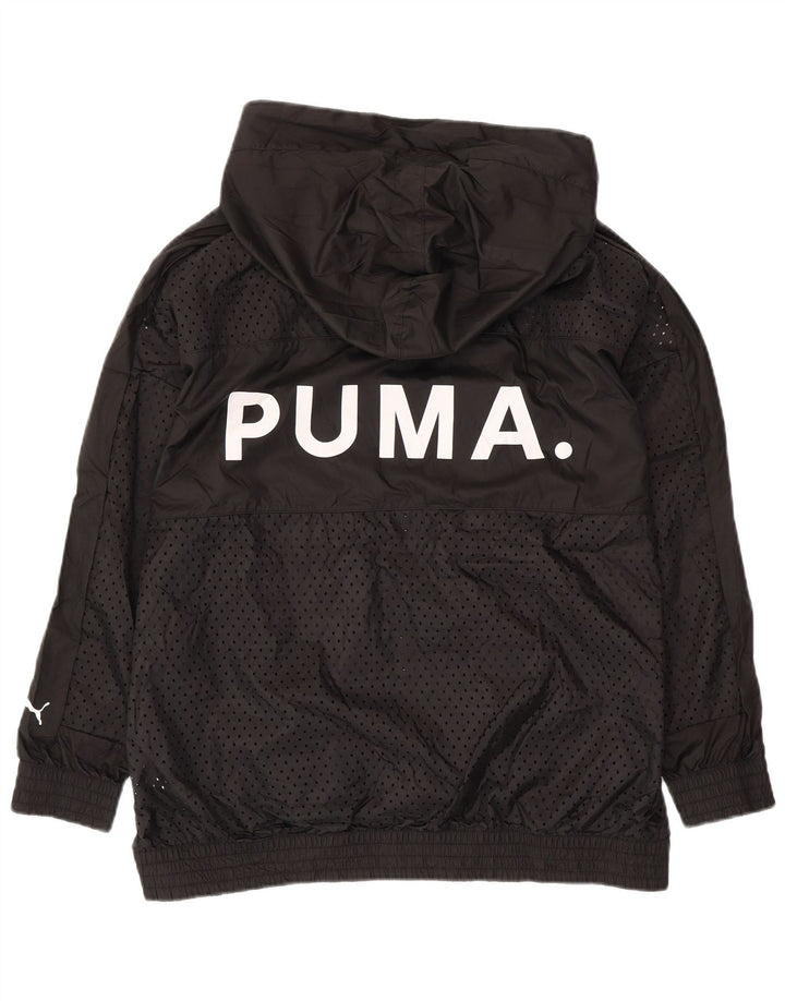 PUMA Chaqueta superior de chándal con capucha y gráfico para hombre Poliéster negro mediano