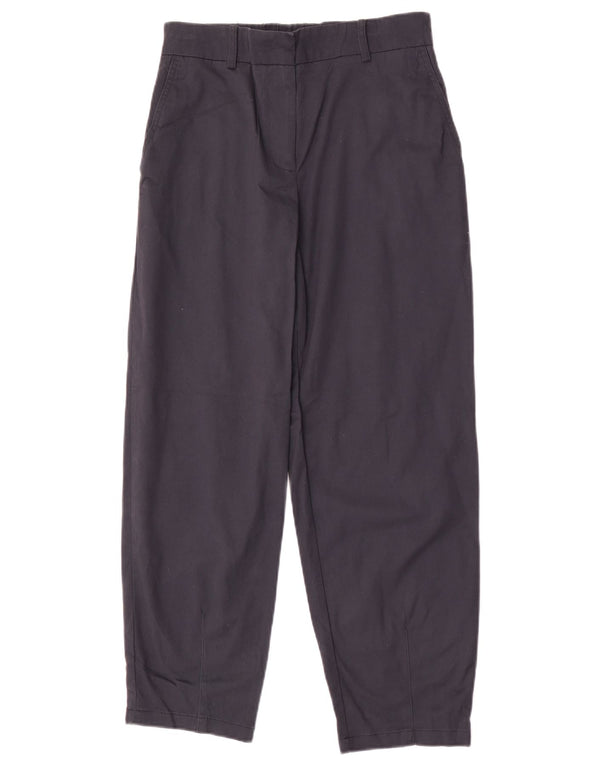 Zara Mujer Pantalón Chino Tapered Pequeño W26 L26 Algodón Azul Marino