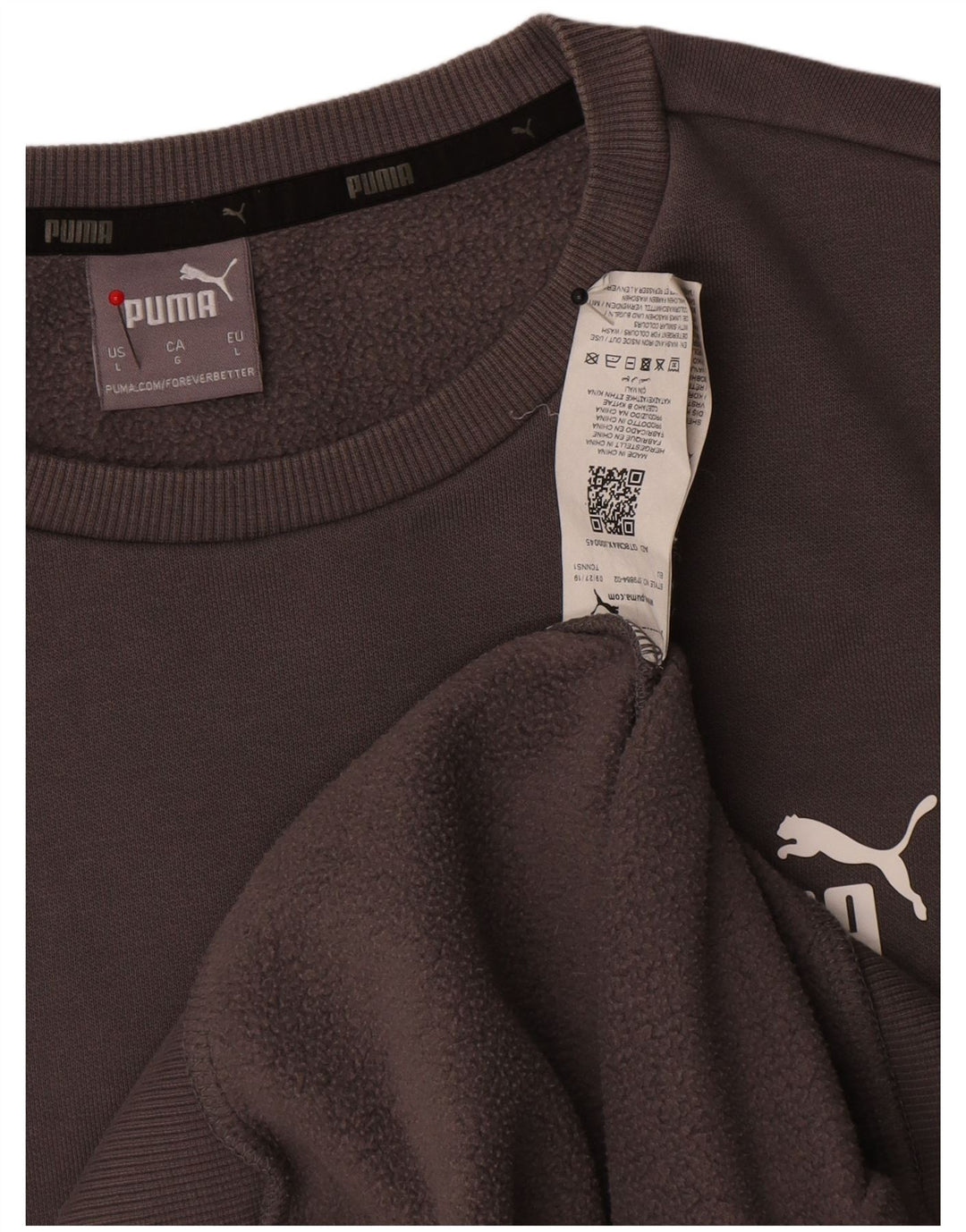 Puma Hombre Sudadera Jumper Grande Gris Algodón