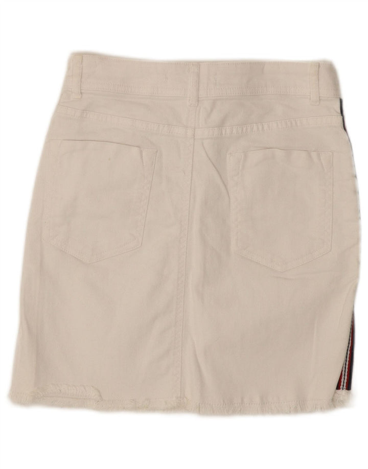 Zara Mujer Falda Vaquera Pequeña W26 Blanco