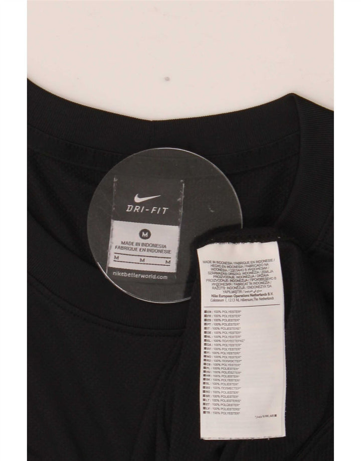 Nike Dri Fit Top manga larga poliéster negro mediano para hombre