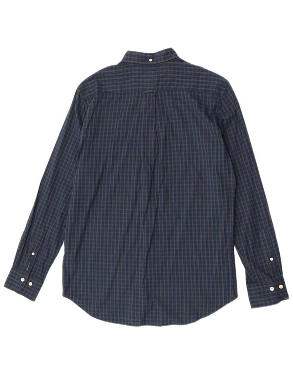 Gant Camisa Regular Fit para Hombre Talla 39/40 15 3/4 Medium Azul Marino Gingham