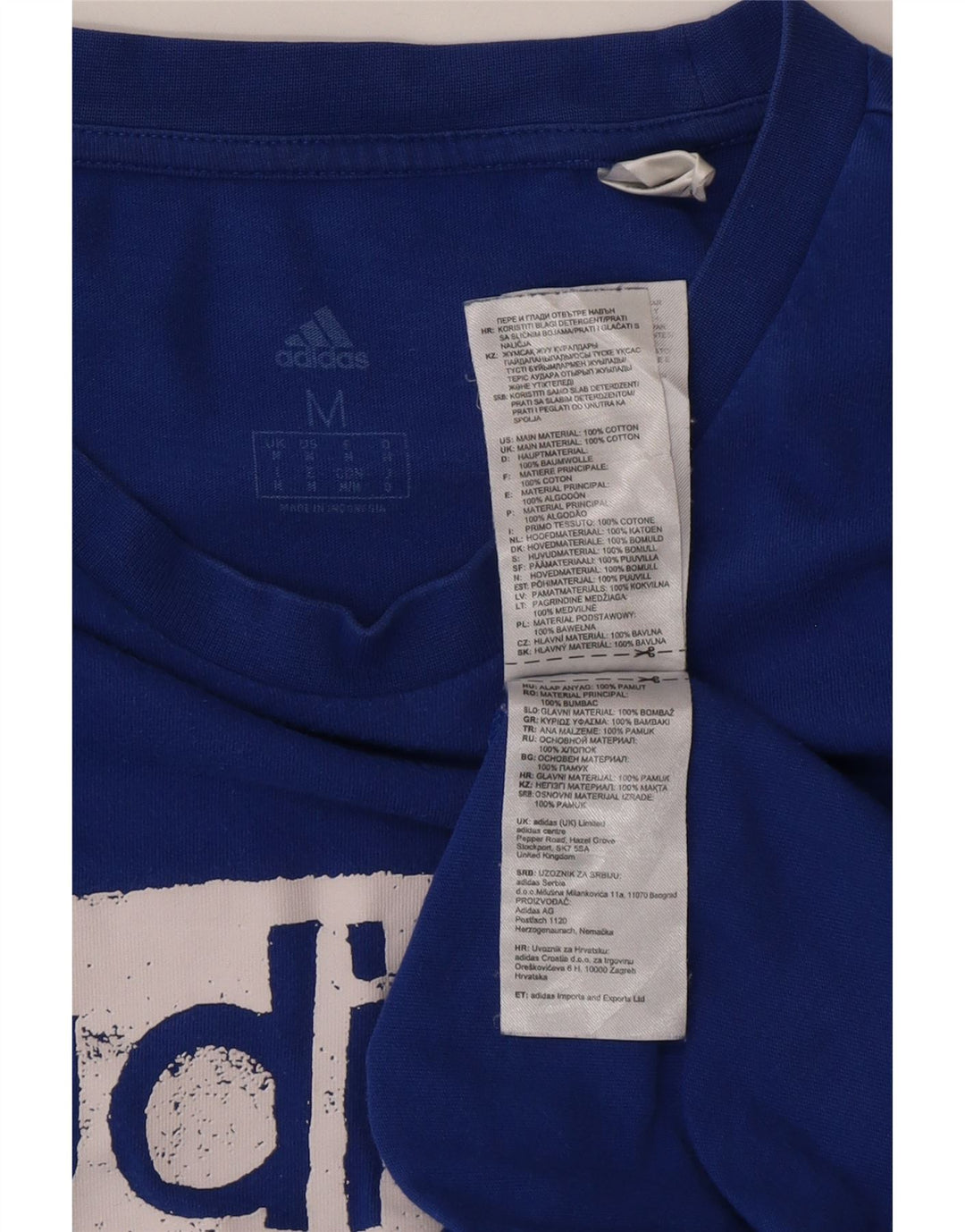 ADIDAS Camiseta gráfica para hombre Top Algodón azul medio