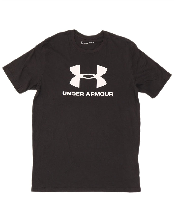 Under Armour Camiseta gráfica para hombre Top mediano de algodón negro